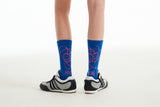 ドゥードゥルチェリープラネットグラフィックソックス／DOODLE CHERRY PLANET GRAPHIC SOCKS [BLUE]