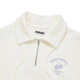 CHERRY ARCH CROP HALF ZIP UP [WHITE]