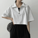 ノアハーフジップアップカラーショートスリーブTシャツ / Noa Half Zip-Up Collar Short-Sleeved T-Shirt