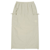 DOODLE CHERRY 2WAY WOVEN SKIRT [LIGHT KHAKI]