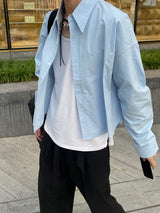 Minimal Big collar cropped shirt (Unisex)