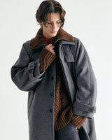 UNISEX WOOL RAGLAN HIDDEN COAT M - TWILL GRAY (6636060672118)