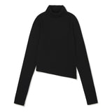 Slim-fit Unbalance Turtleneck [BLACK] (6618525270134)