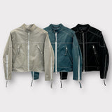 ASCLO Stitch Glossy Biker Jacket (3color)