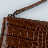 クロコダイルエンボラージウォレット/CROCODILE EMBO LARGE WALLET-TAN BROWN