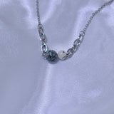 Black printed marble necklace