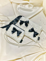 Glossy Organza Ribbon Zip-pouch (M)