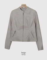 Biker Rider Short Leather Jacket (2color)