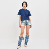 MOMS FAVORITE FIT CROP T-SHIRT NAVY