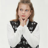 FLOWER JAQUARD KNIT VEST_BLACK (6610819874934)