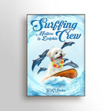 パピードルフィンサーフィンクルーマットポスターA3 / Puppydolphin surfing crew matt POSTER A3