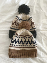 Kuning Vintage Nordic Drop Knit Beanie