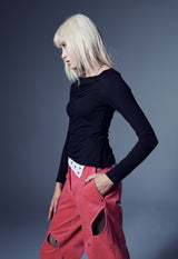 オフバランスジャージートップ / OFF- BALANCE JERSEY TOP (BLACK)