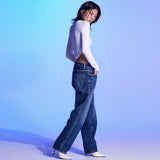BRUSH WASHING DENIM RELAXFIT-BLUE