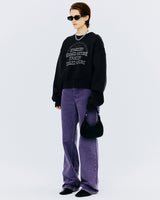 スプレーアーチロゴクロップスウェット/SPRAY ARCH LOGO CROP SWEATSHIRT-CHARCOAL