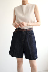 サマーラインジーンズ／リネンインディゴショートパンツ / SUMMER LINE JEANS / LINEN INDIGO SHORT PANTS