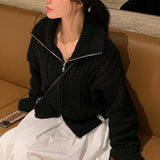 [BELLIDE MADE] Signal two-way twisted knit zip-up