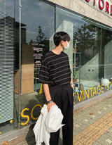 Never Classic Border T Shirt (3color) (6582344712310)