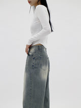 Slim boat neck T-shirt (4color)