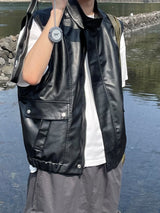 Lacing leather vest