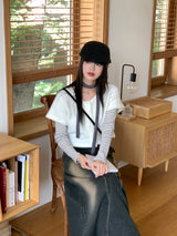 Muran brush fur short sleeve cardigan
