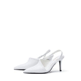 Stiletto Sling-Back Sandal Heel(White)