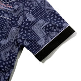 ロゴエンブロイダーパイプウェスタンシャツ/[UNISEX] Logo Embroidered Piped Western Shirt (Navy)