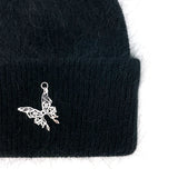 バタフライアンゴラビーニー/Butterfly Angora Beanie [Black]