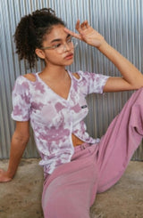 タイダイオープンT/tiedye open tee_ pink
