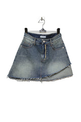 ダイアゴナルデニムアンバランスミニスカート / Diagonal denim unbalanced mini sk