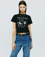 ディスイズマイぺットクロップTシャツ/THIS IS MY PET CROP TSHIRT-BLACK
