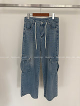 Strap Cargo Wide Jeans