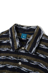 ルブルイヤールウールカラーカーディガンシャツ/Le brouillard Wool collar cardigan shirt S113 Navy