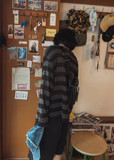 フォーシーズンシースルーストライプ長袖Tシャツ