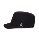 VA Square Stud Wool Bellboy Cap / Black
