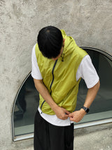 アウトポケットナイロンフードベスト / Out pocket nylon hood vest 4color