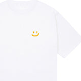 スモールドローイングスマイルショートスリーブTシャツ/Small Drawing Smile Short Sleeve Tee_White/Yellow Logo