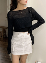 HP Cotton Loose Crop Knit (5color)
