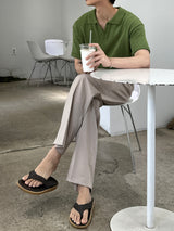 アンダーブックルオープンカラーショートスリーブニットウェア / Ander Bookle Open Collar Cool Short-Sleeved Knitwear (4 colors)