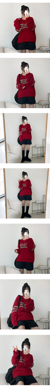 Rollin pattern coloring subtle twisted knitwear