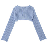 ライトウェイトクロップカーディガン / SKY BLUE LIGHT WEIGHT CROP CARDIGAN