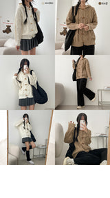 Ruddy Tteokbokki button hooded knit cardigan