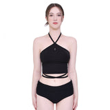 2ウェイホルタースパンクロップスリーブレストップ/2-way halter span crop sleeveless top (black)