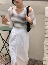 フレッシュリネンボレロカーディガン (3color)