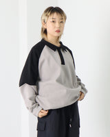 カラーブロックボタンスウェットシャツ / Color Block Button Sweatshirt_2color