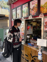 Urban Snow Flake Knit Zip Up (2color)