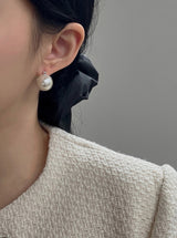 [92.5silver] ビッグクリップパールピアス