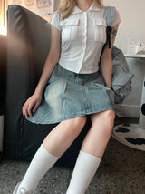 カラーリングポケットカラーTシャツ / Colouring pocket collar t-shirt