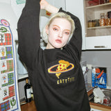 ピザプラネットスウェットシャツ / 0 1 pizza planet sweatshirt - BLACK