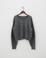 テビパフVネックニット/Tebi Puff V-neck Knit (4color)